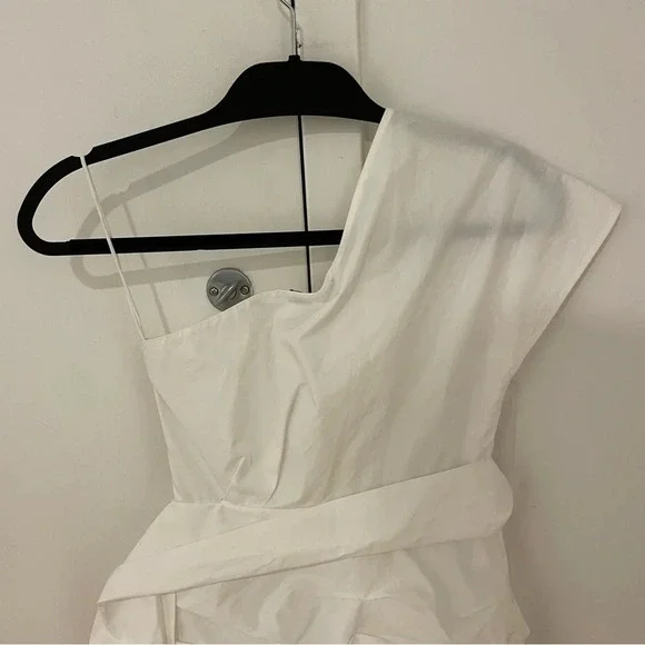 10 Crosby Derek Lam White One Shoulder Dress Size 0 - Picture 8 of 9